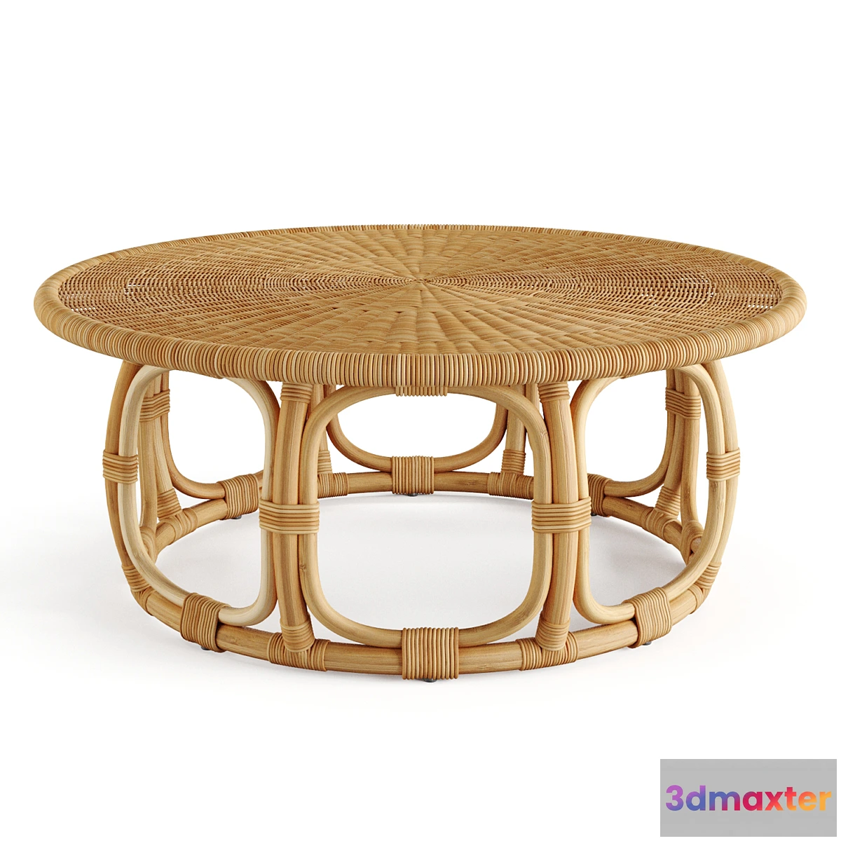 1333880 - Anguilla Rattan Coffee Table Serena & Lily 3D Max