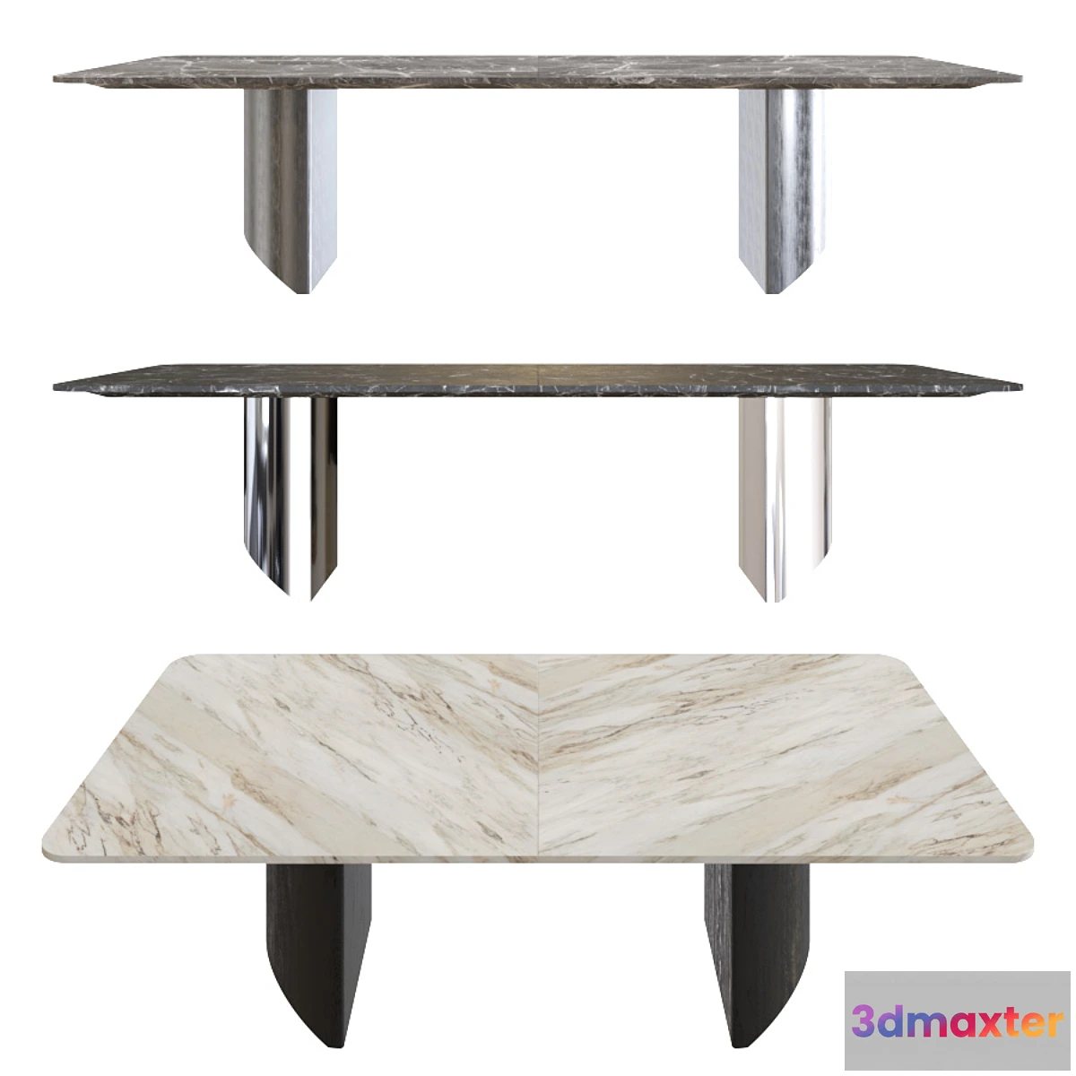 1334566 - Minotti Wedge Rectangular Marble Top 3D Max