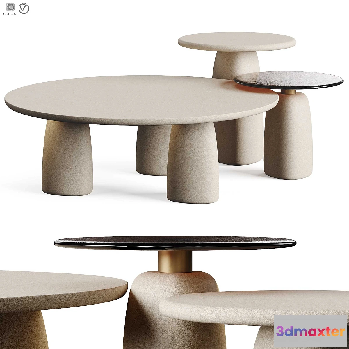 1336395 - Poliform STRATA 2023.2 Coffee Table 3D Max