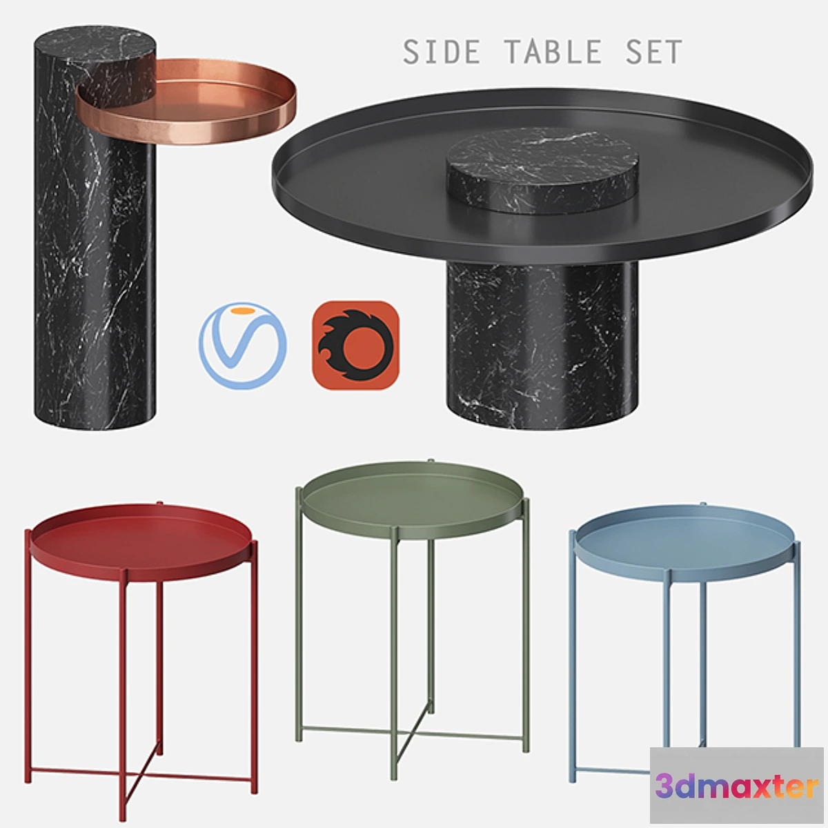 1337647 - Side table set - No.3 3D Max
