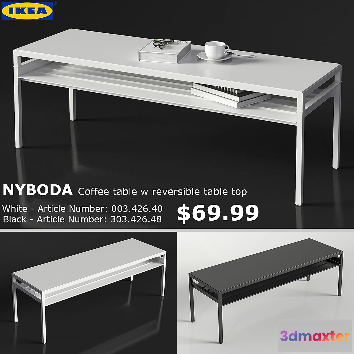 1338147 - IKEA NYBODA Large Table 3D Max
