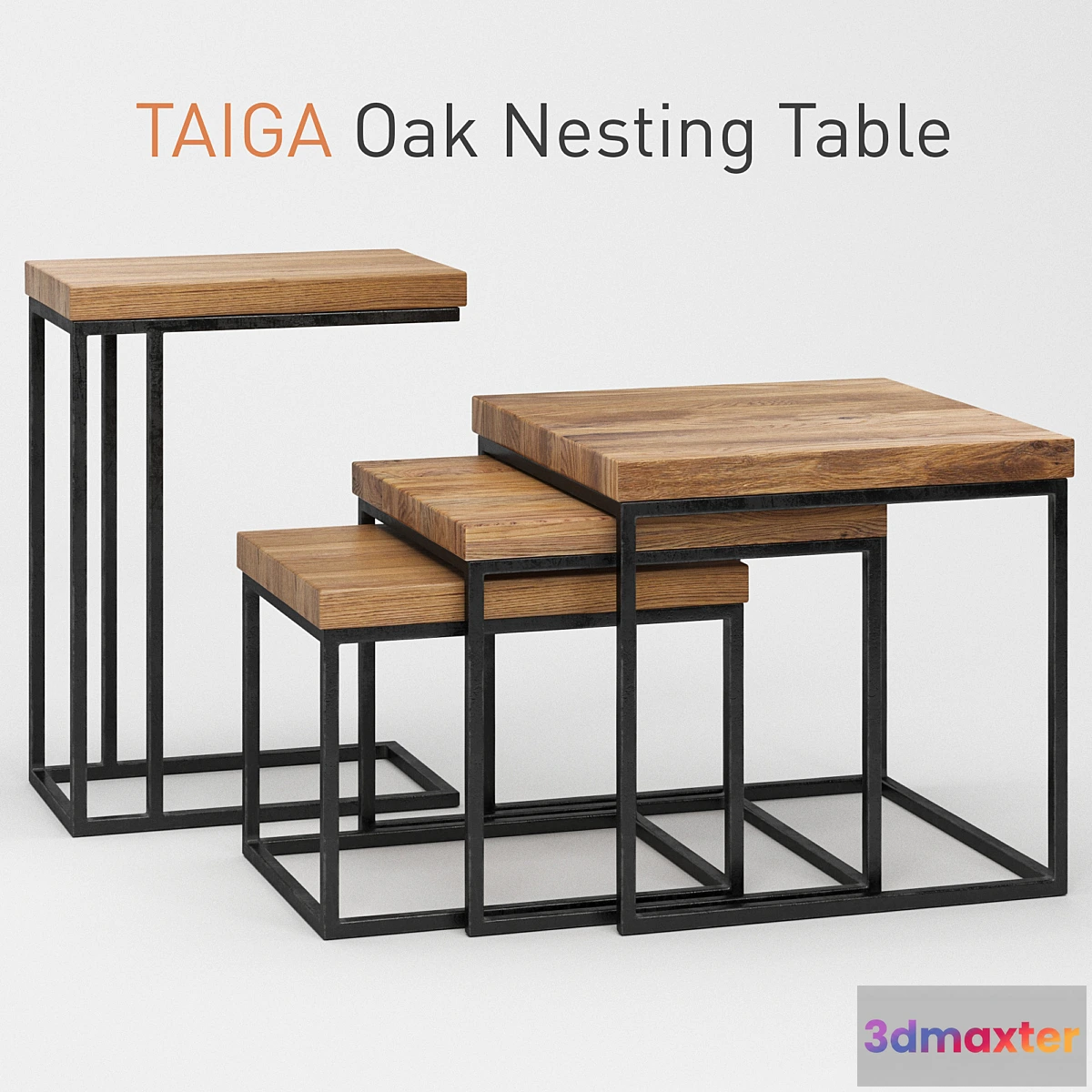 1338161 - Taiga Oak Nesting Table 3D Max
