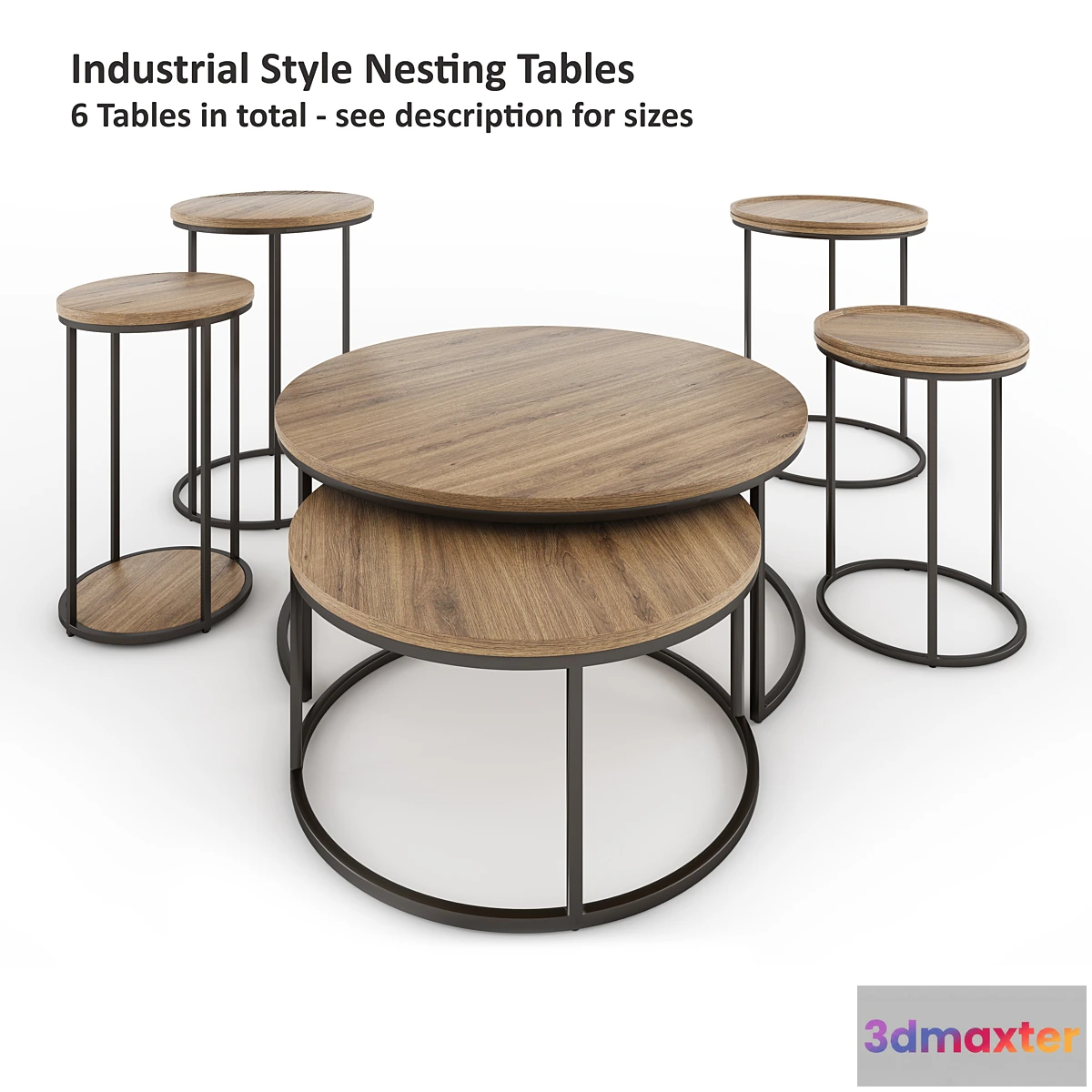 1340900 - Coffee Table - Industrial Style - No.2 3D Max