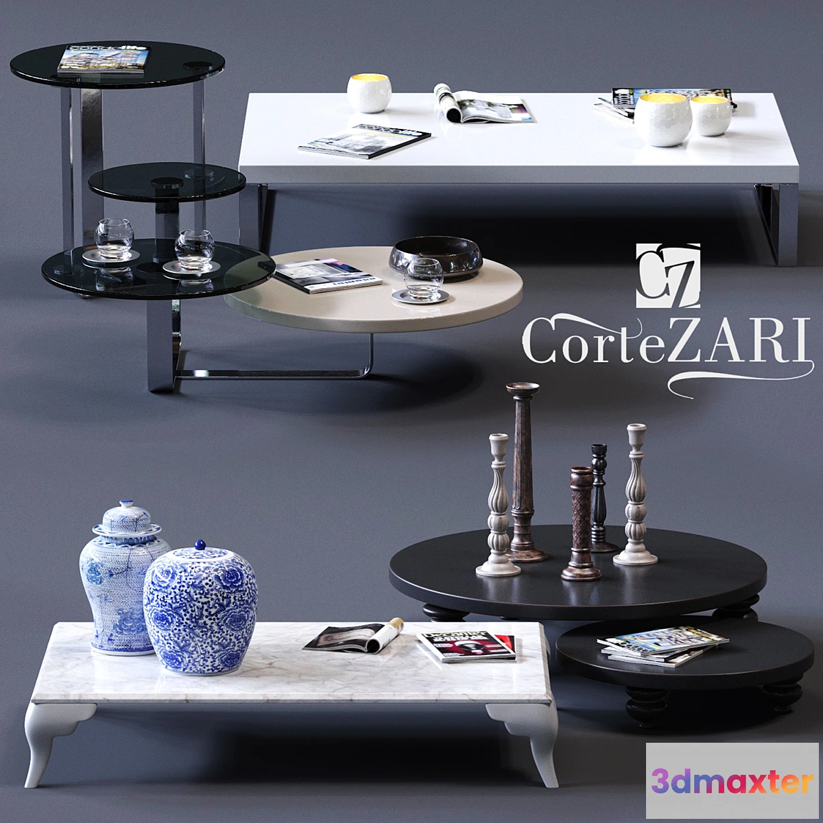 1341558 - CorteZari Coffee Tables Set 3D Max