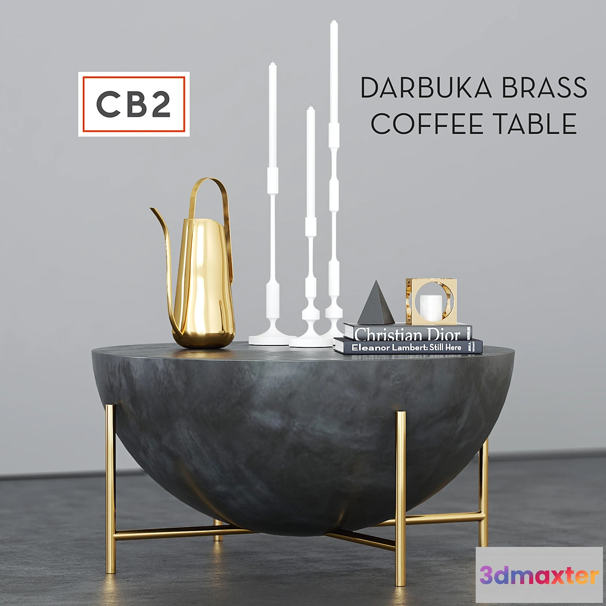1343635 - CB2 Darbuka brass coffee table 3D Max
