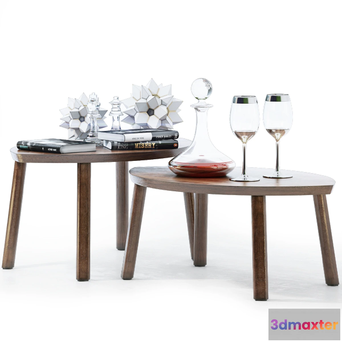 1346358 - IKEA  STOCKHOLM  Set of tables 2 pcs. + Decor. 3D Max