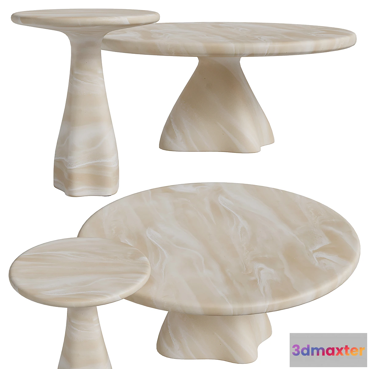 1347870 - CB2 Espira Round Cream Tablets - No.2 3D Max