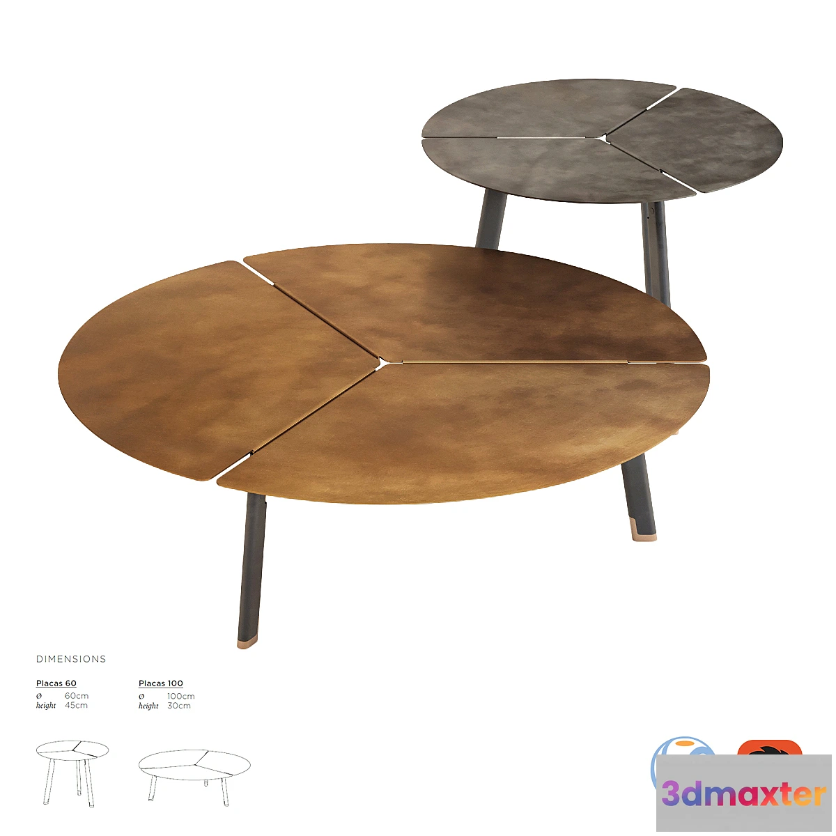 1350455 - De Castelli Placas Side Table - No.2 3D Max