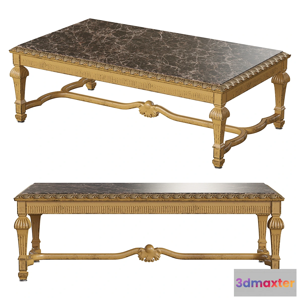 1353692 - Old Antique Classic Table Basse Louis XIV - No.2 3D Max