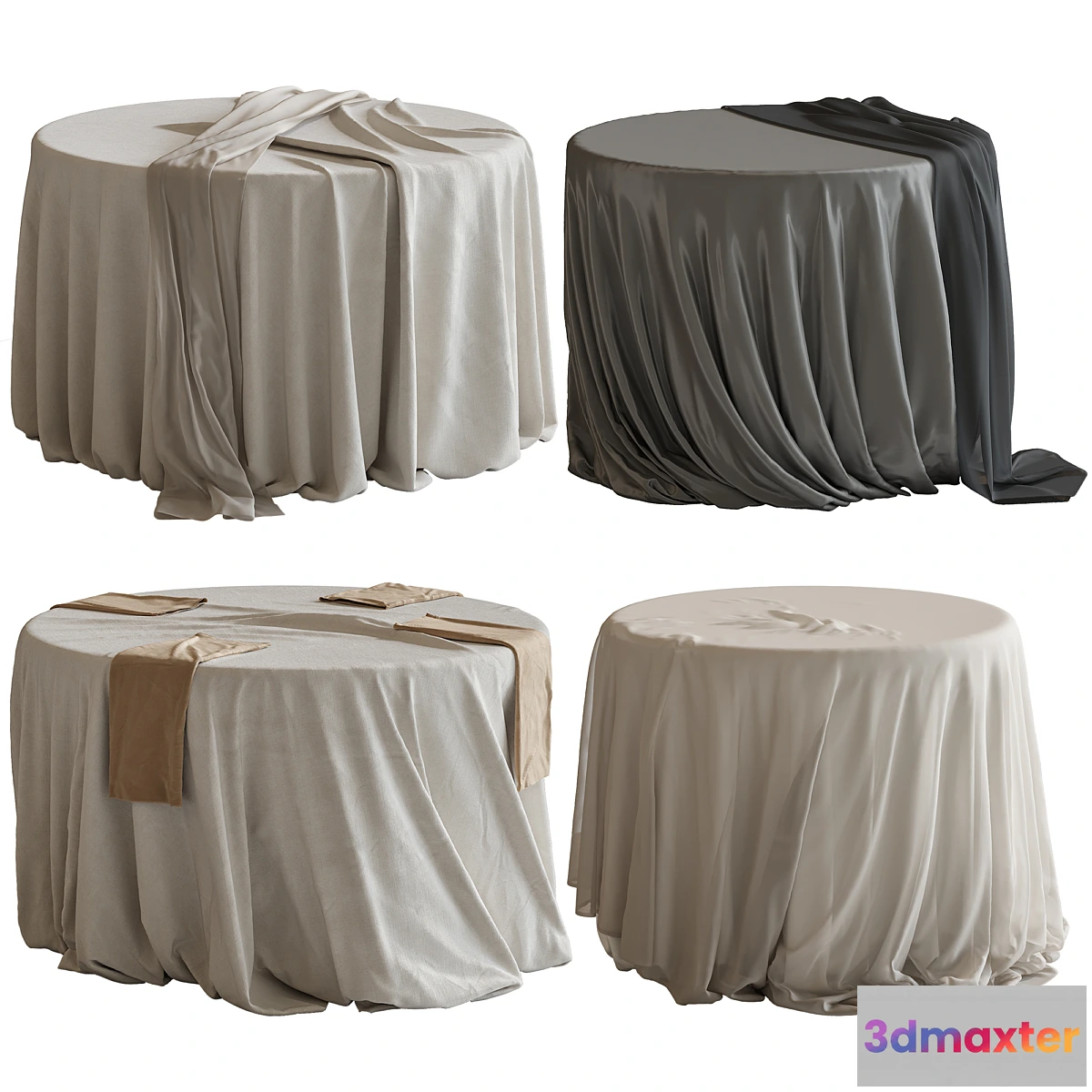 1353837 - Tablecloth on a round table 77 3D Max