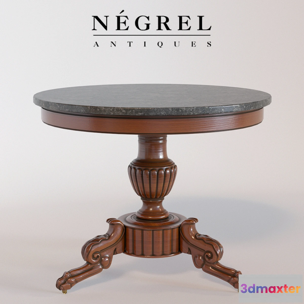 1399074 - French Napoleon III Marble-Top Pedestal Table 3D Max