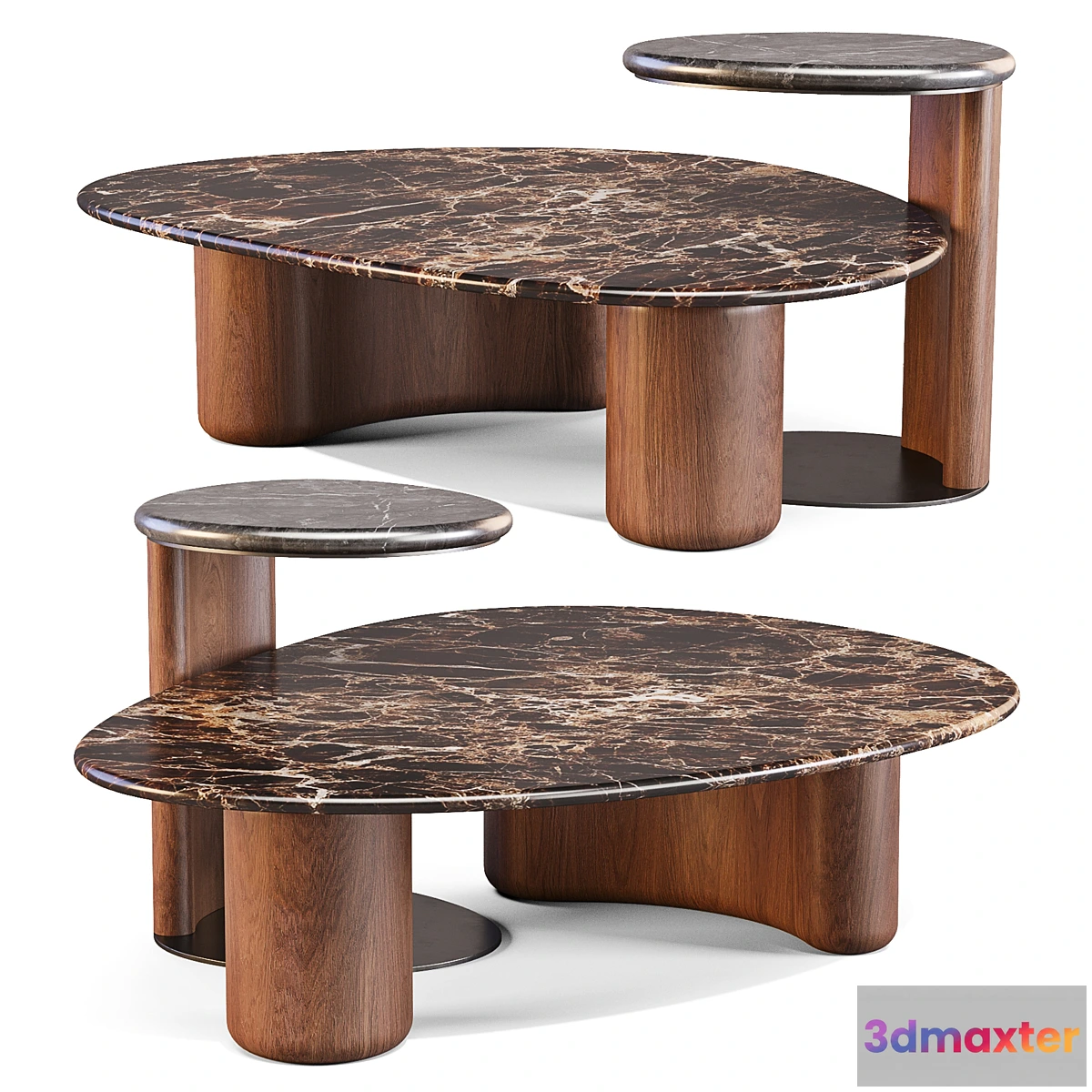 1400038 - Nature Design Lake and Drop - Coffee and Side Table 3D Max