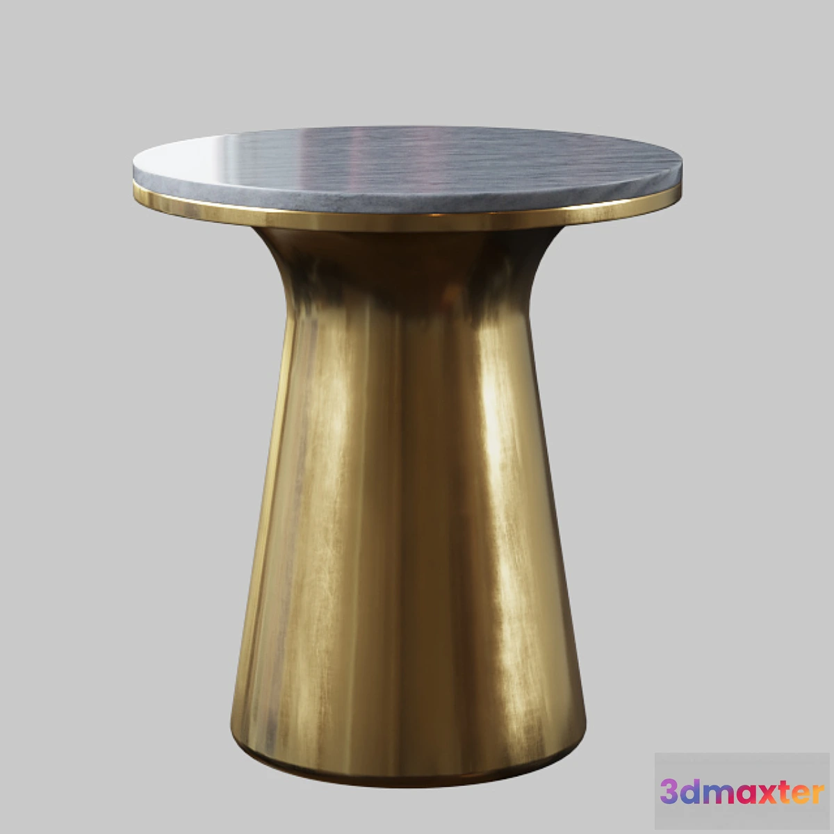 1411284 - West Elm Marble Topped Pedestal Side Table 3D Max