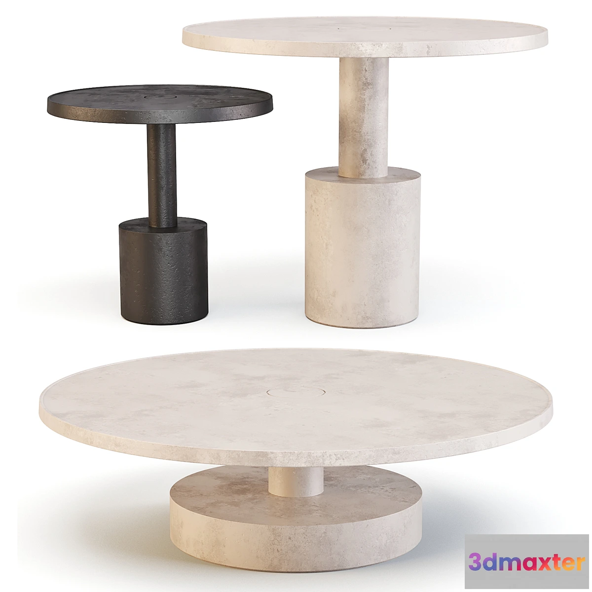 1416850 - Baxter Pilar - Coffee and Side Table Set 01 3D Max