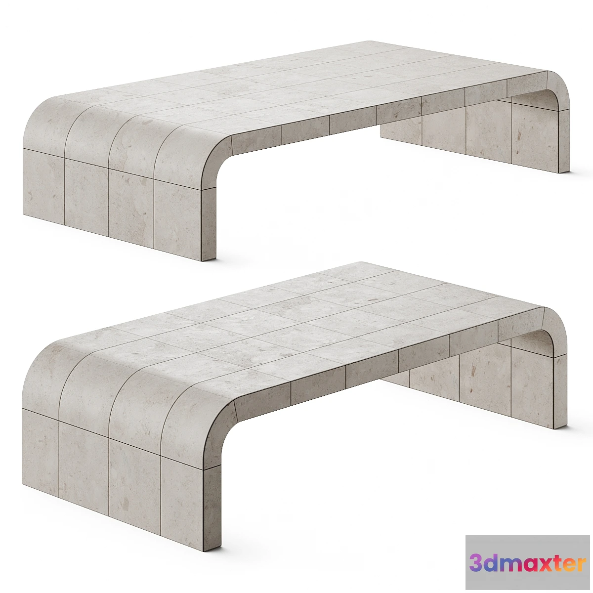 1418808 - Restoration Hardware Lucien Parchment Coffee Tables 3D Max