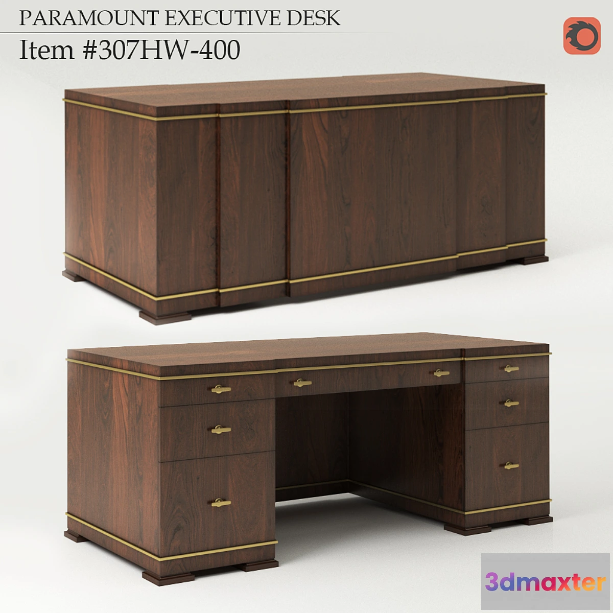 1421562 - Lexington - Paramount Executive Desk 3D Max