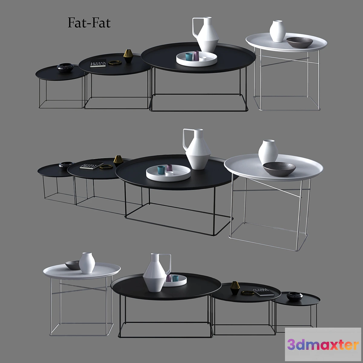 1422514 - B & B Italia Maxalto Coffee Small Tables Fat-Fat 3D Max