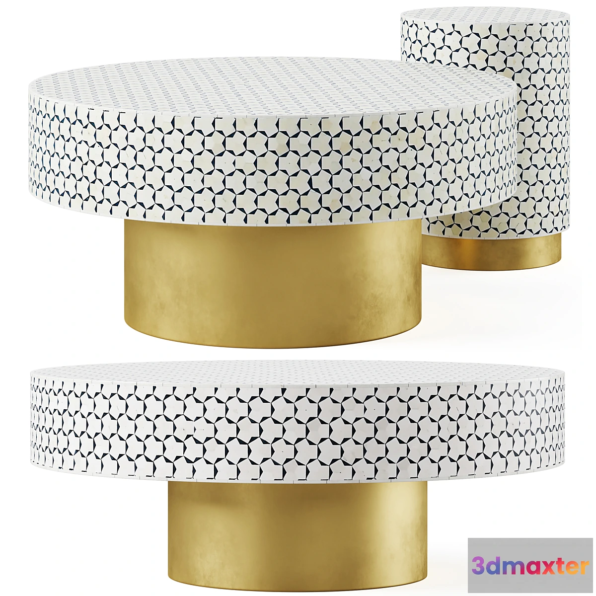 1426404 - Targua Inlay Coffee Table by Anthropologie 3D Max