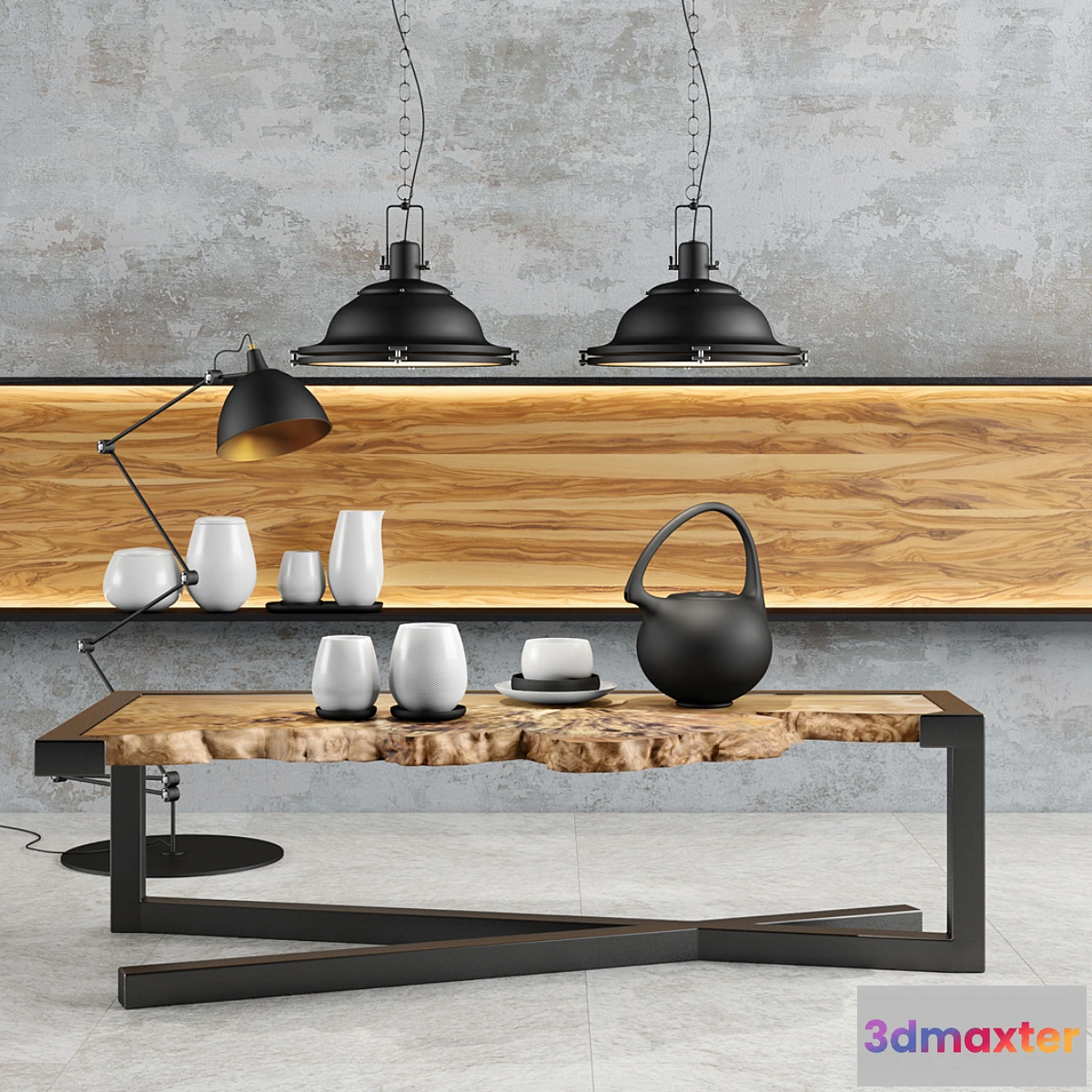 1427190 - Loft lamp and table set 3D Max