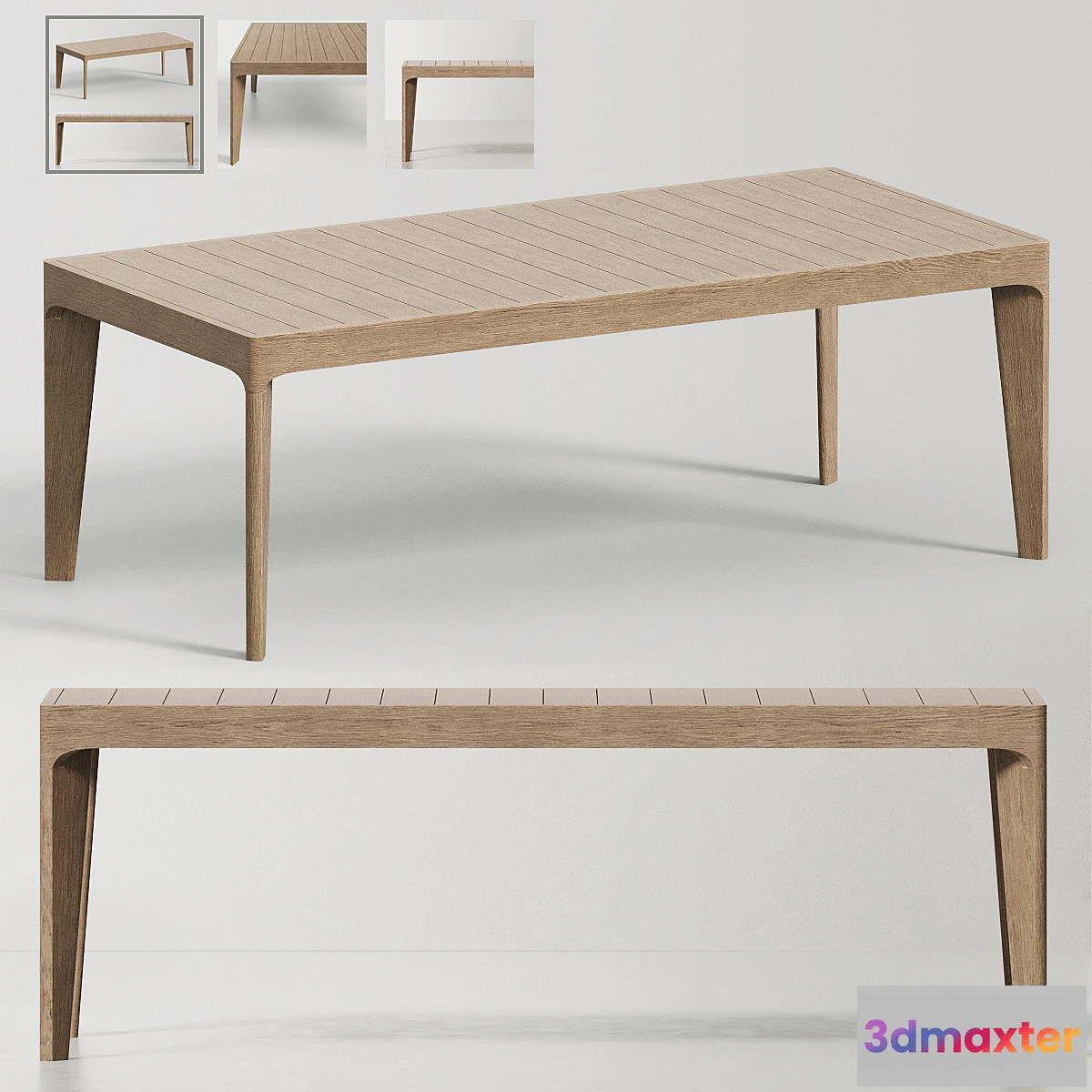 1430924 - RH _ MALTA TEAK DINING TABLE 3D Max
