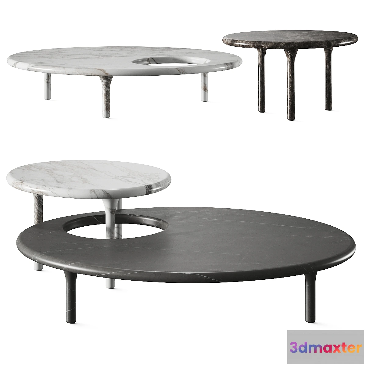 1431016 - De Padova Honore Marble Coffee Tables 3D Max