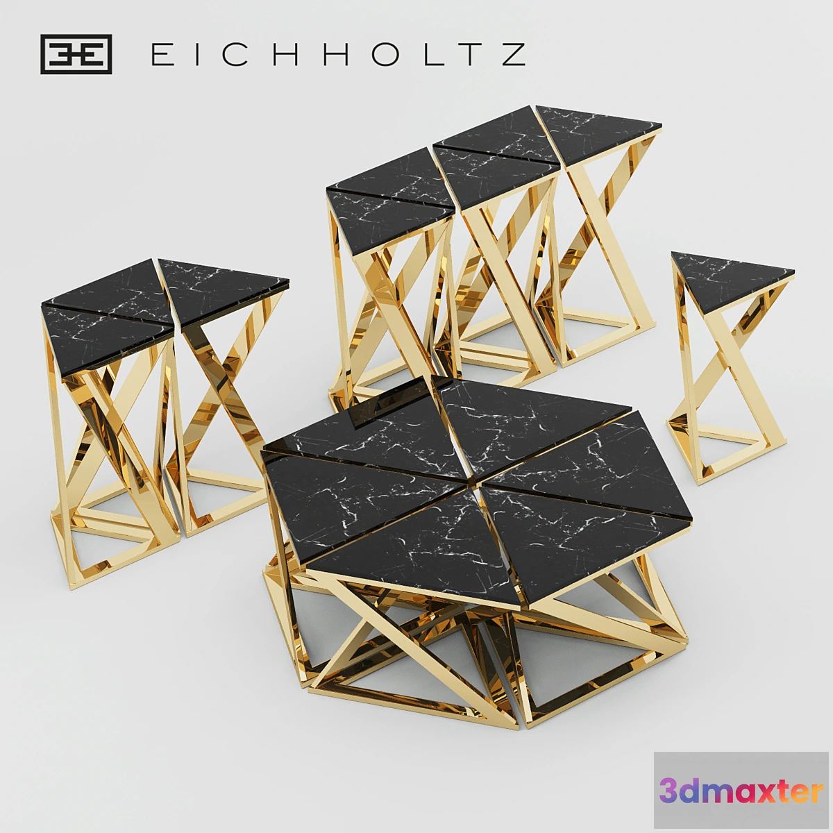 1431850 - Eichholtz Galaxy table set 3D Max