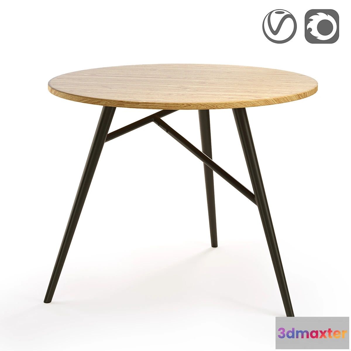 1434884 - Round dining table in oak Cruseo 3D Max