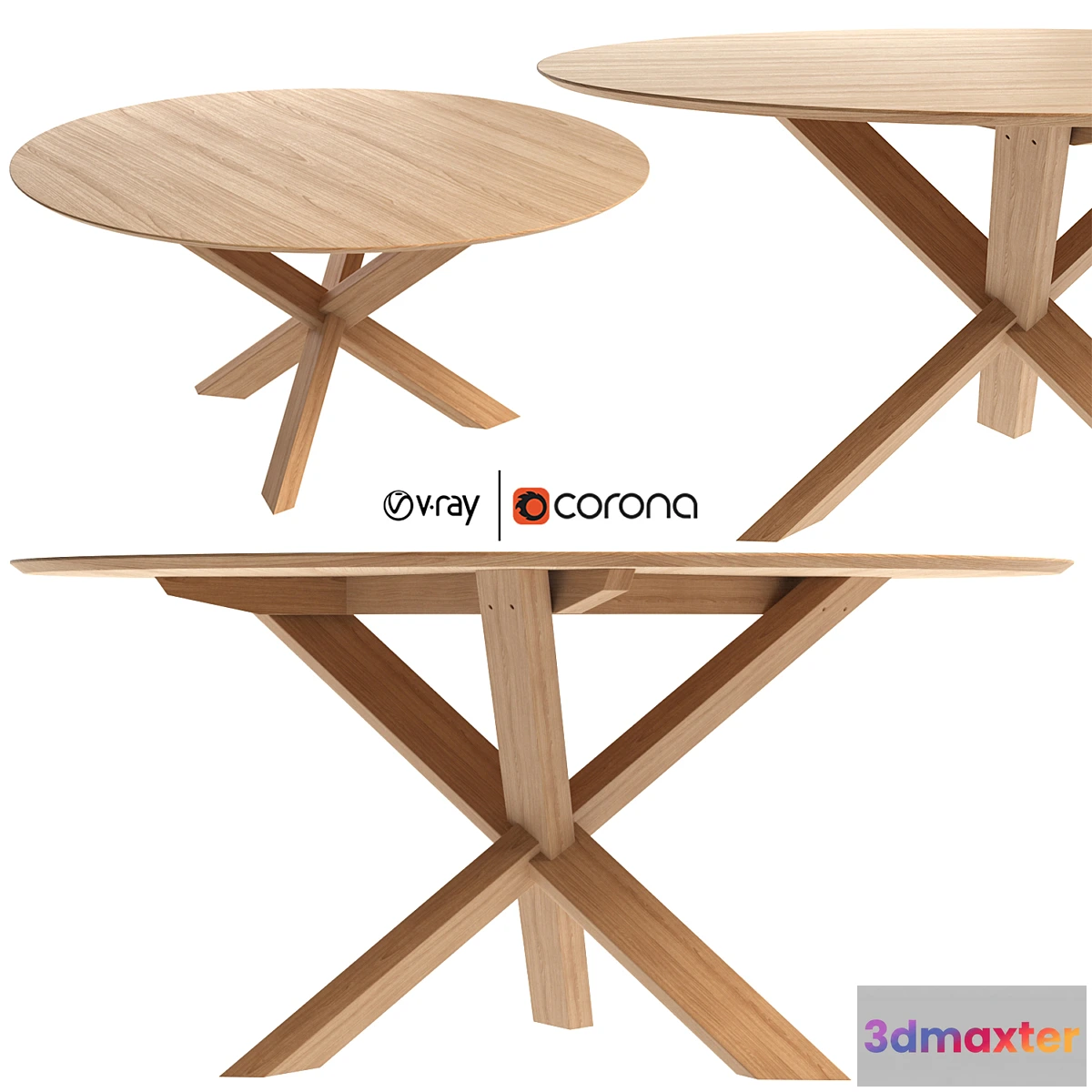 1439238 - Mikado Round Dining Table R160 Cm by Industry West 3D Max