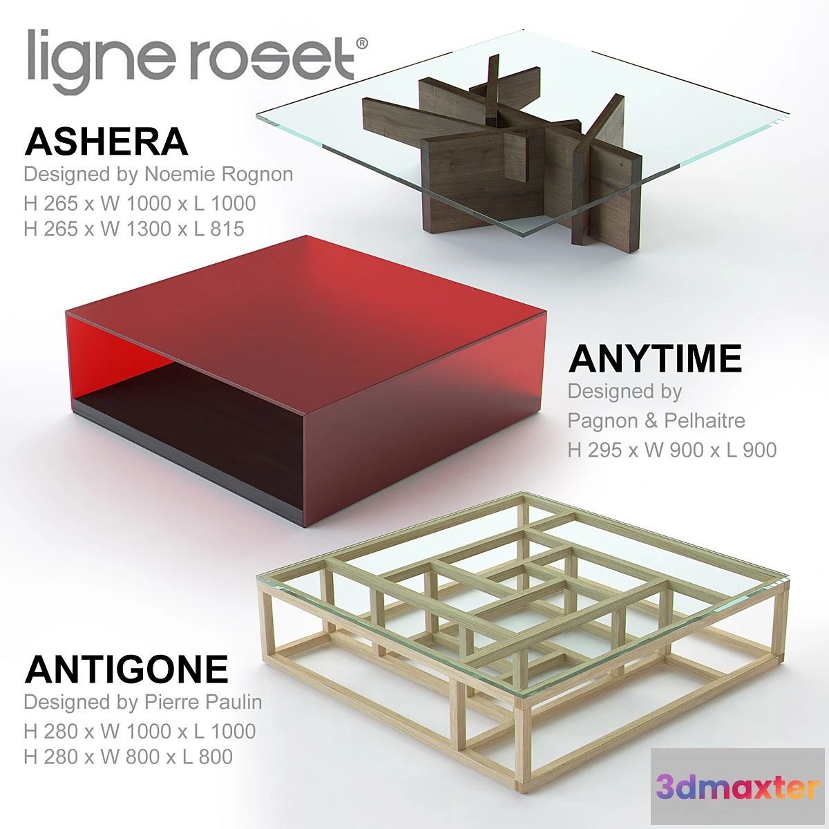 1443992 - LIGNE ROSET Low Tables Collection I 3D Max