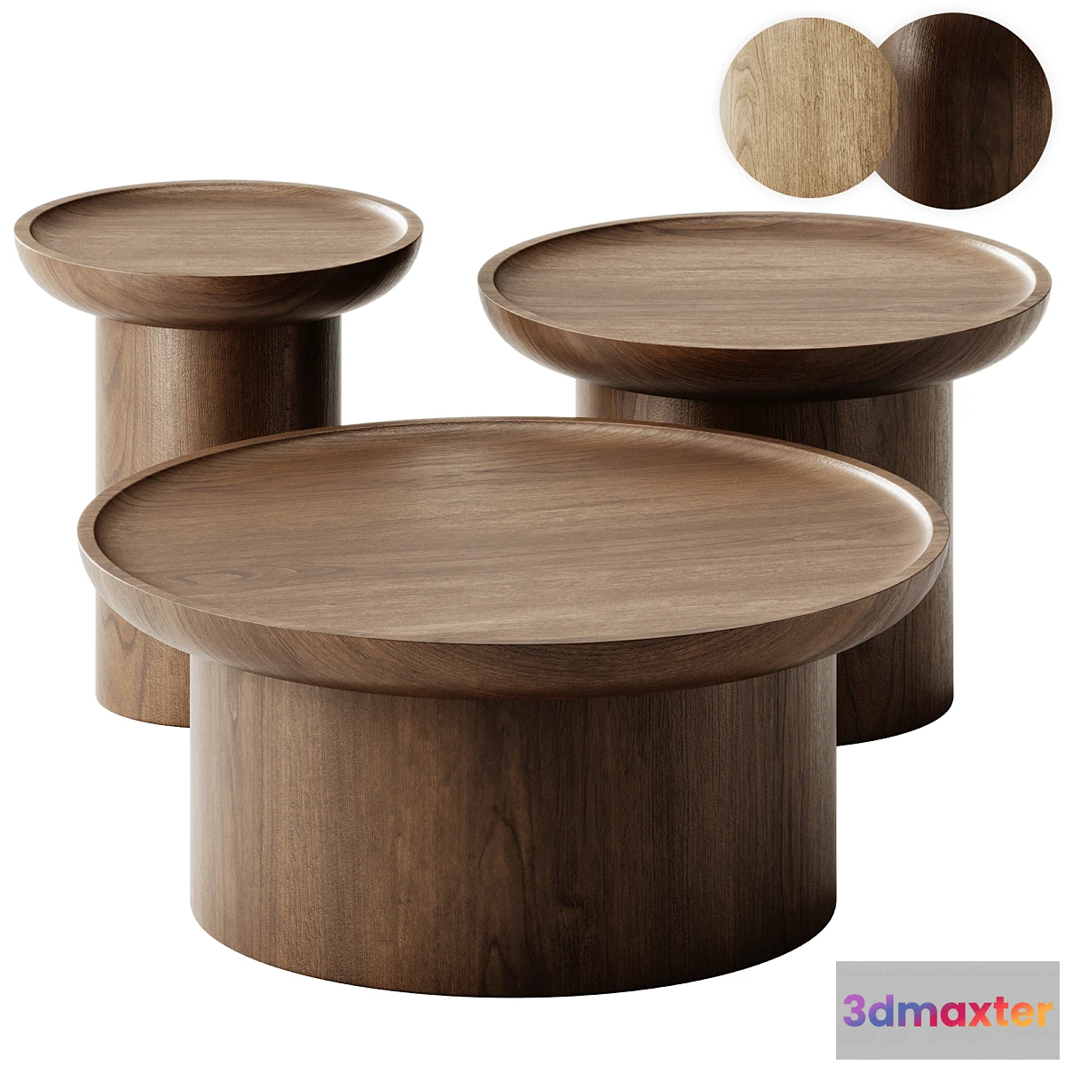 1448158 - Modern Round Coffee Tables set by Martin and Brockett 3D Max
