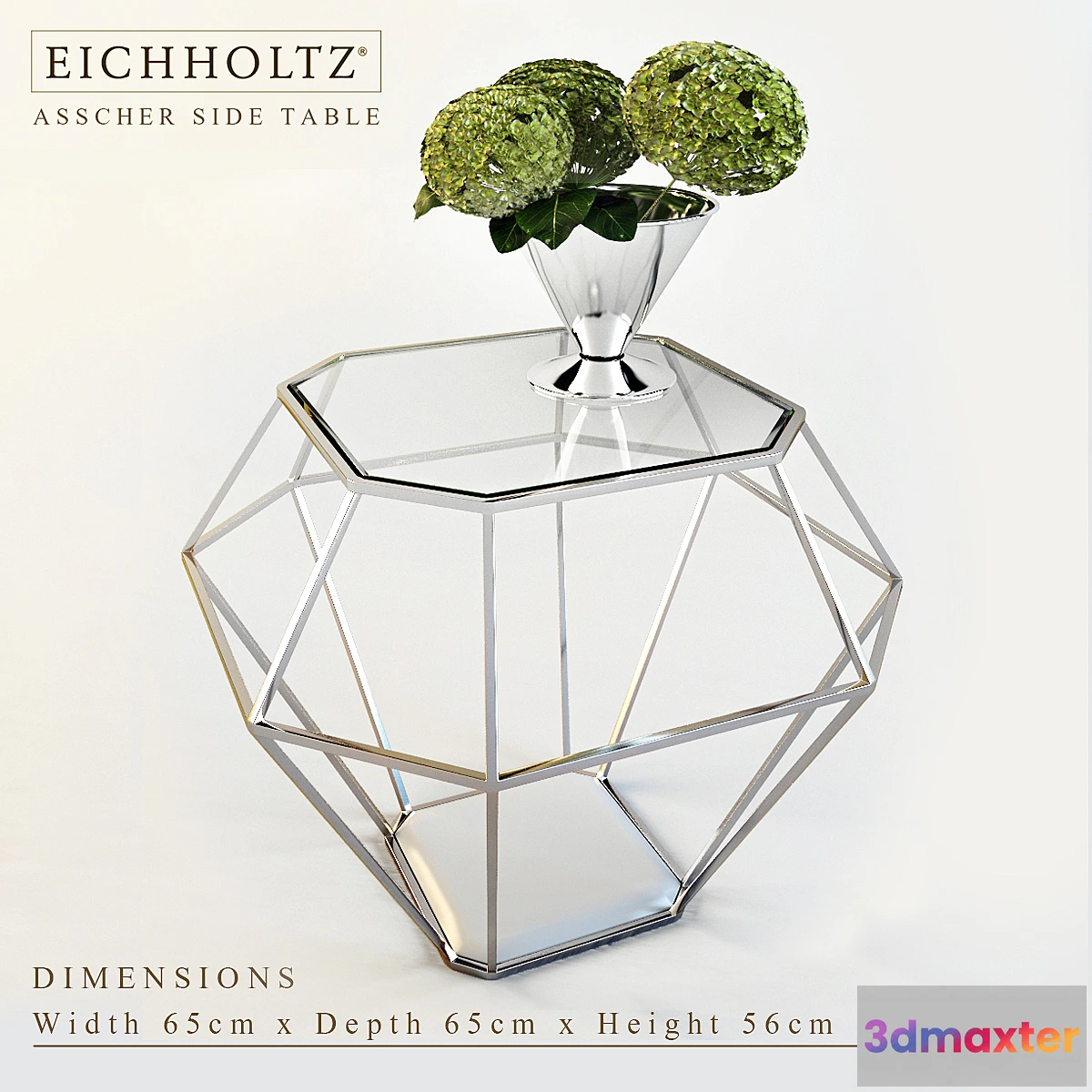 1451924 - EICHHOLTZ ASSCHER SIDE TABLE with Silv by Gervasoni 3D Max