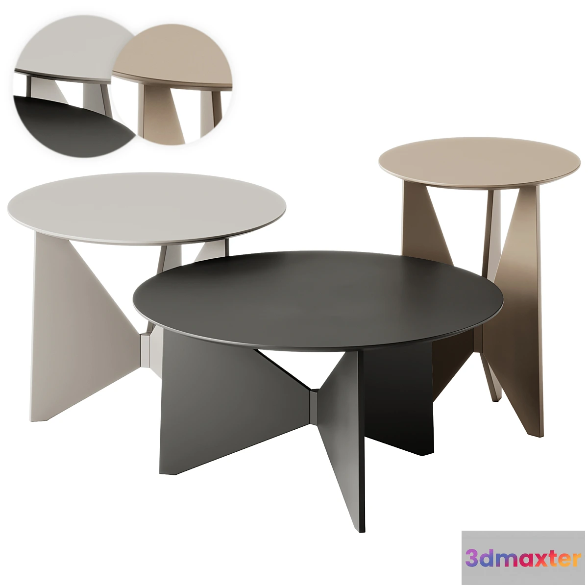 1453374 - HIRU Round coffee tables by TREKU 3D Max