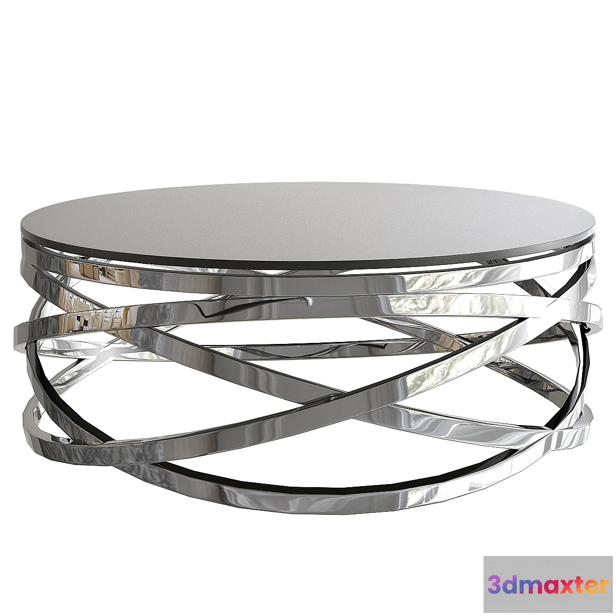 1460270 - Modrest Tulare Contemporary Smoked Glass Coffee Table 3D Max