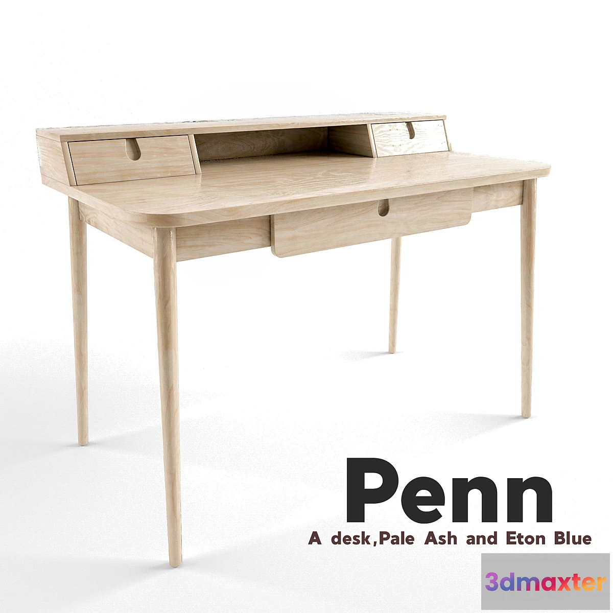 1463388 - Table Penn Desk Pale Ash and Eton Blue 3D Max