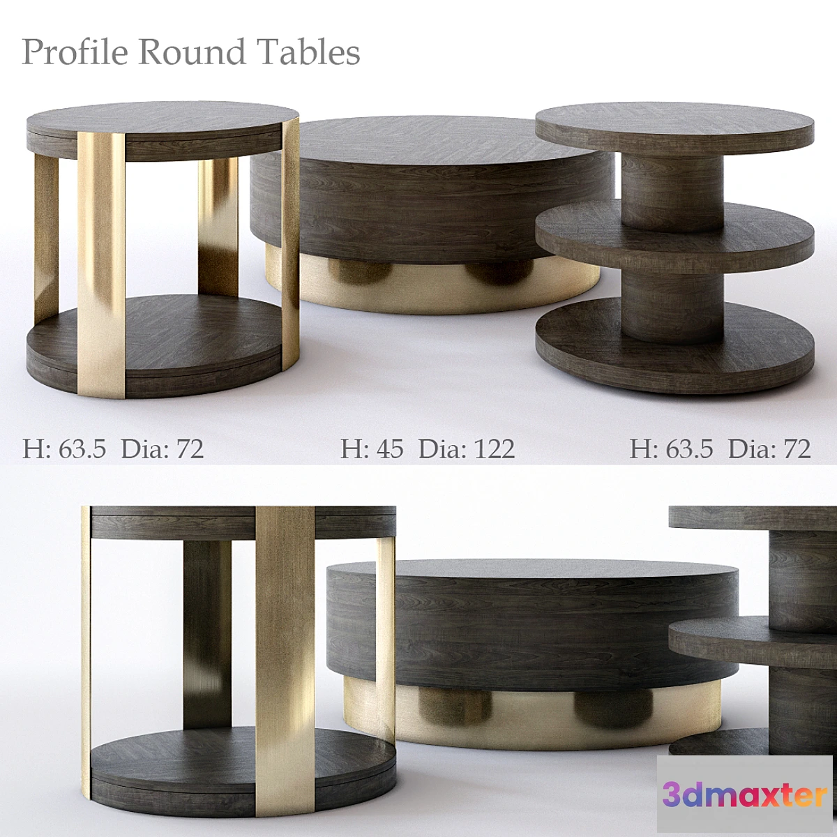 1463416 - Bernhardt Profile Round Tables 3D Max