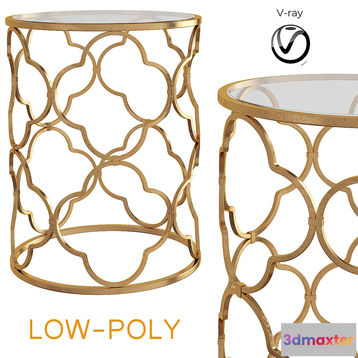 1463916 - Benzara Superb Metal Glass Accent Table 3D Max