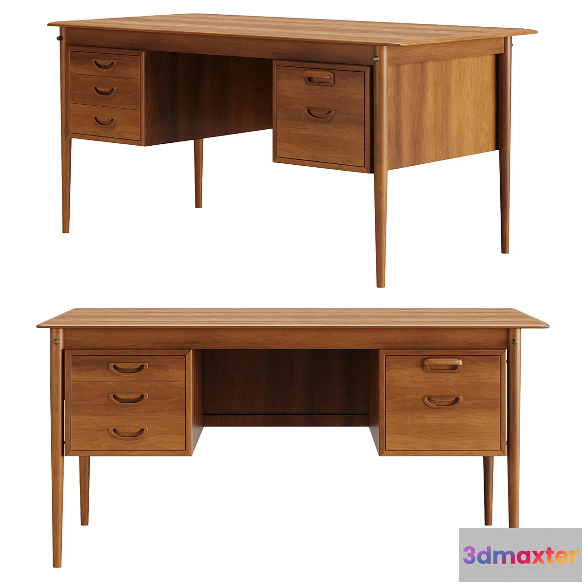 1464050 - Danish Walnut Desk 1960s 3D Max
