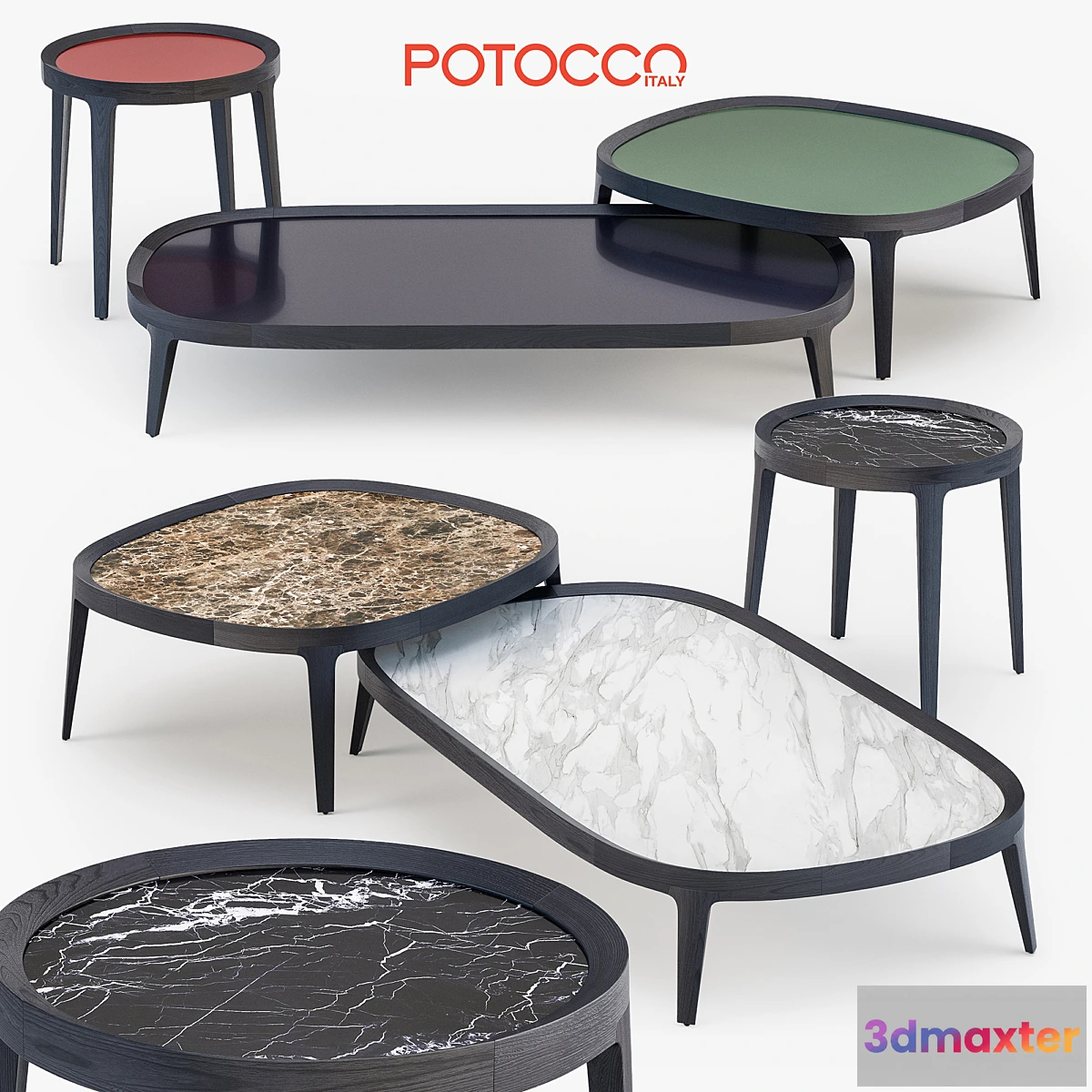 1465378 - Potocco Spring coffee table set 3D Max