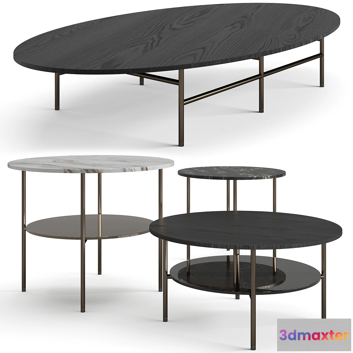 1465958 - Minotti Lelong23 coffee tables set 3D Max