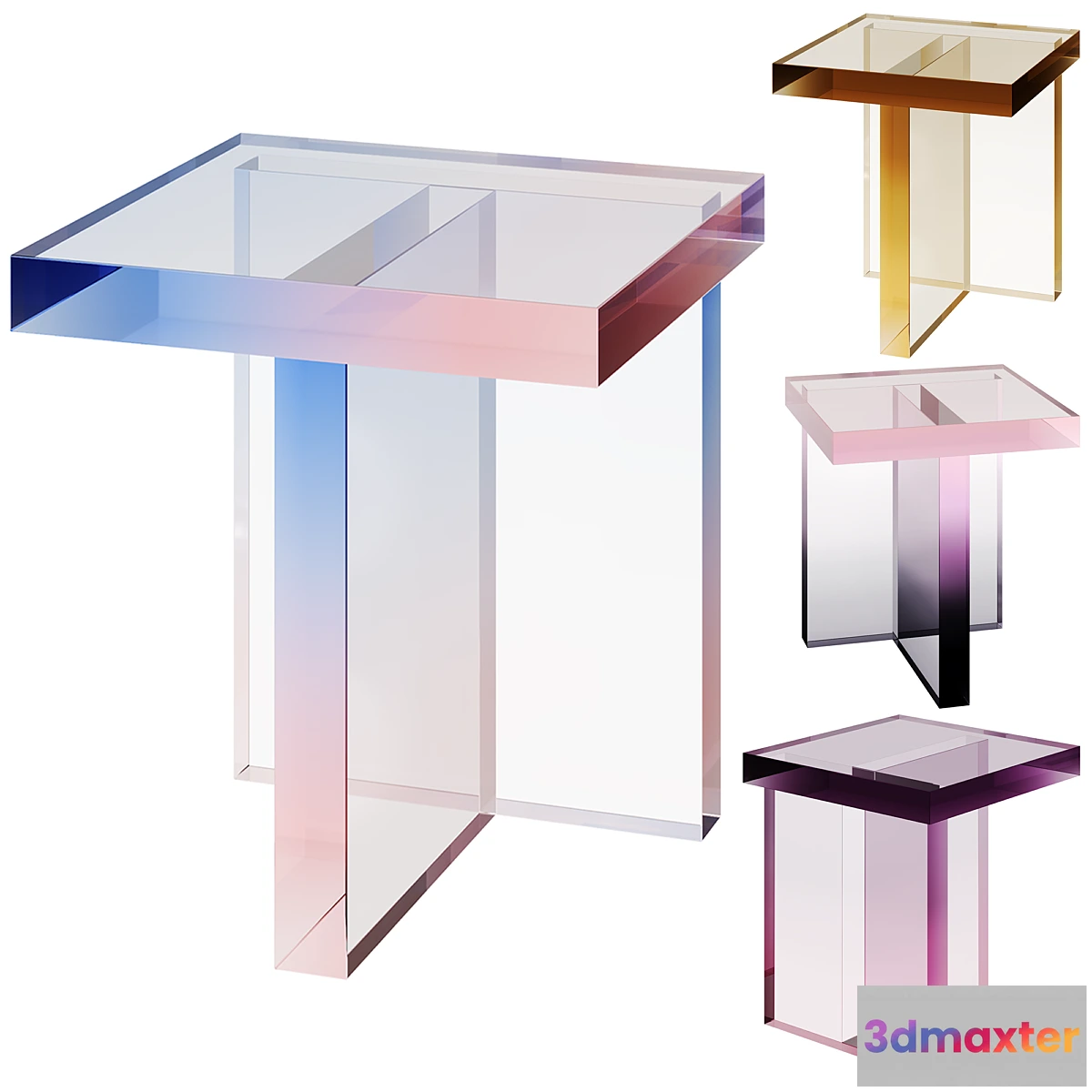 1467066 - Block Table and Purple Acrylic Coffee Table 3D Max