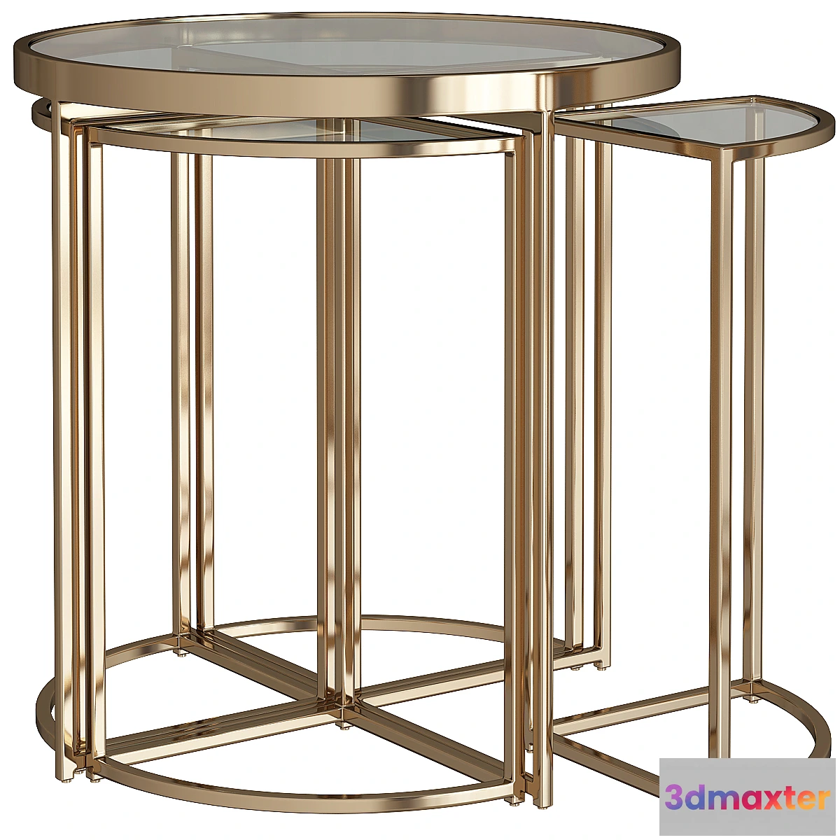 1472034 - Arpeggio Gold Side Table Set 3D Max