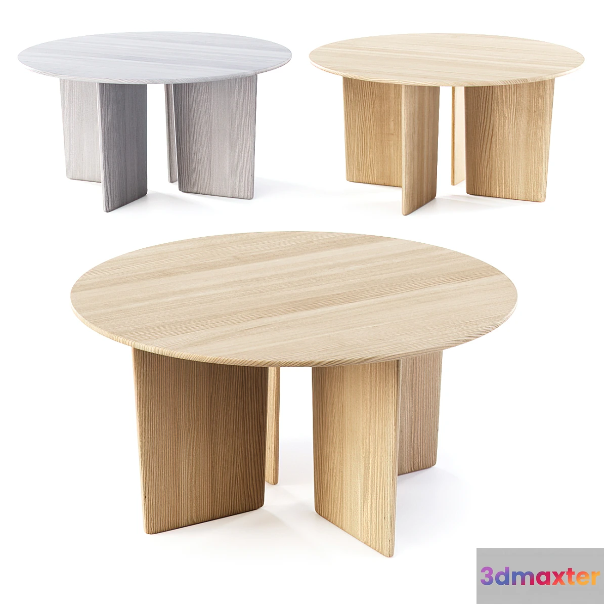1475226 - HBF Torre Round Conference Table with 4 Legs _ Round wooden table 3D Max