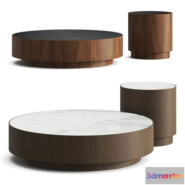 1537828 - Laskasas Gold Coffee and Side Table 3D Max