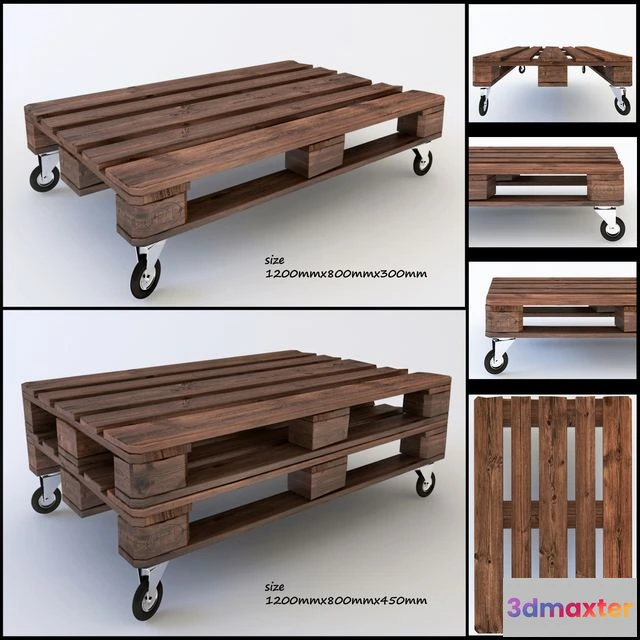 1539487 - Table of wooden pallets 3D Max