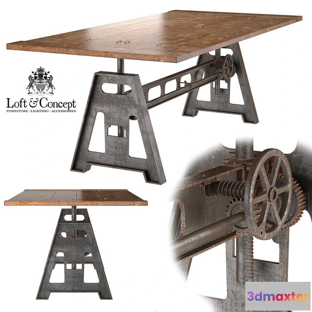 1544005 - GARIBALDI Dining Table Industrial 3D Max