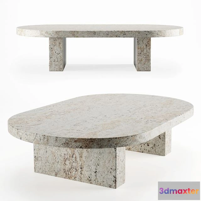 1544981 - Vintage travertine oval coffee table 3D Max