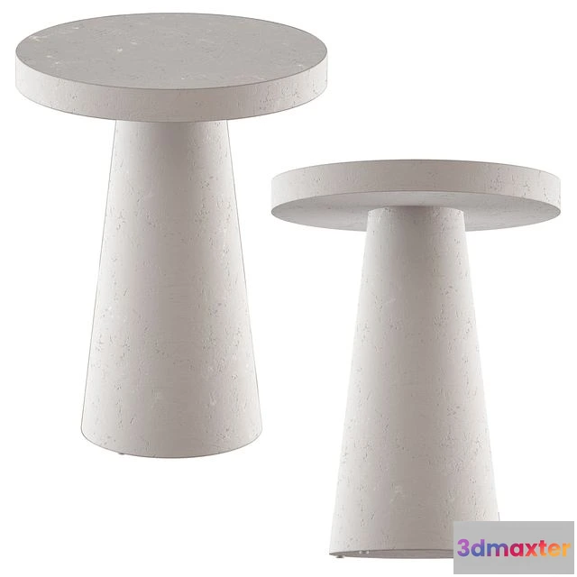 1545099 - Willy White Plaster Pedestal Side Table 3D Max