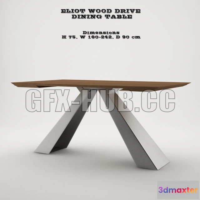 1546675 - Eliot Wood Drive Dining Table 3D Max