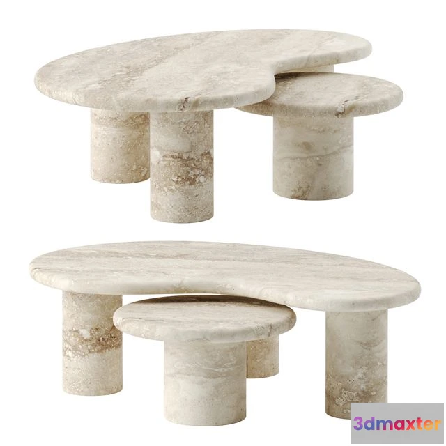1548507 - TRAVERTINE PUDDLE coffee table by Anna Karlin 3D Max