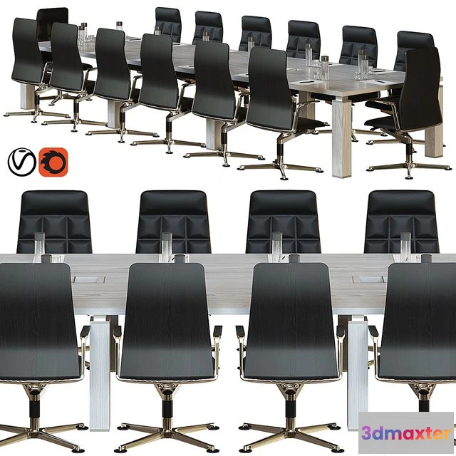 1560926 - Wooden conference table 3D Max